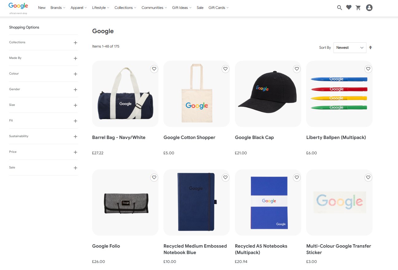 Google Merchandise Store